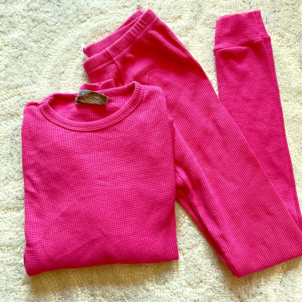 Pink thermal pajamas